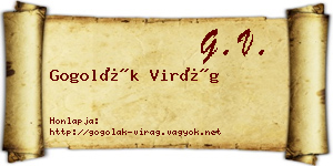 Gogolák Virág névjegykártya